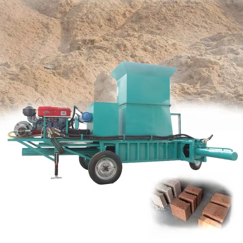 Coco Coir Block - Radmontierte Dieselbetriebene Kokosnussfaser-Blockherstellungsmaschine Hydraulische Kokosfaser-Brikettpresse Anpassbare