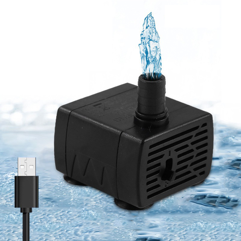 Water Pump Submersible Mini - Ultraleise USB-Filtrationspumpe für Aquarien, Mini-Haustierbrunnen, tauchfähig,